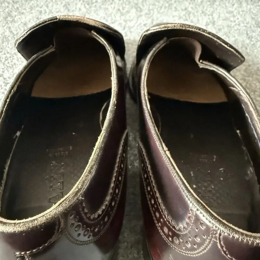 Bally Chamos Men's Burgundy Leather Tassel Brogue Loafer Dress Shoes US 10 D
